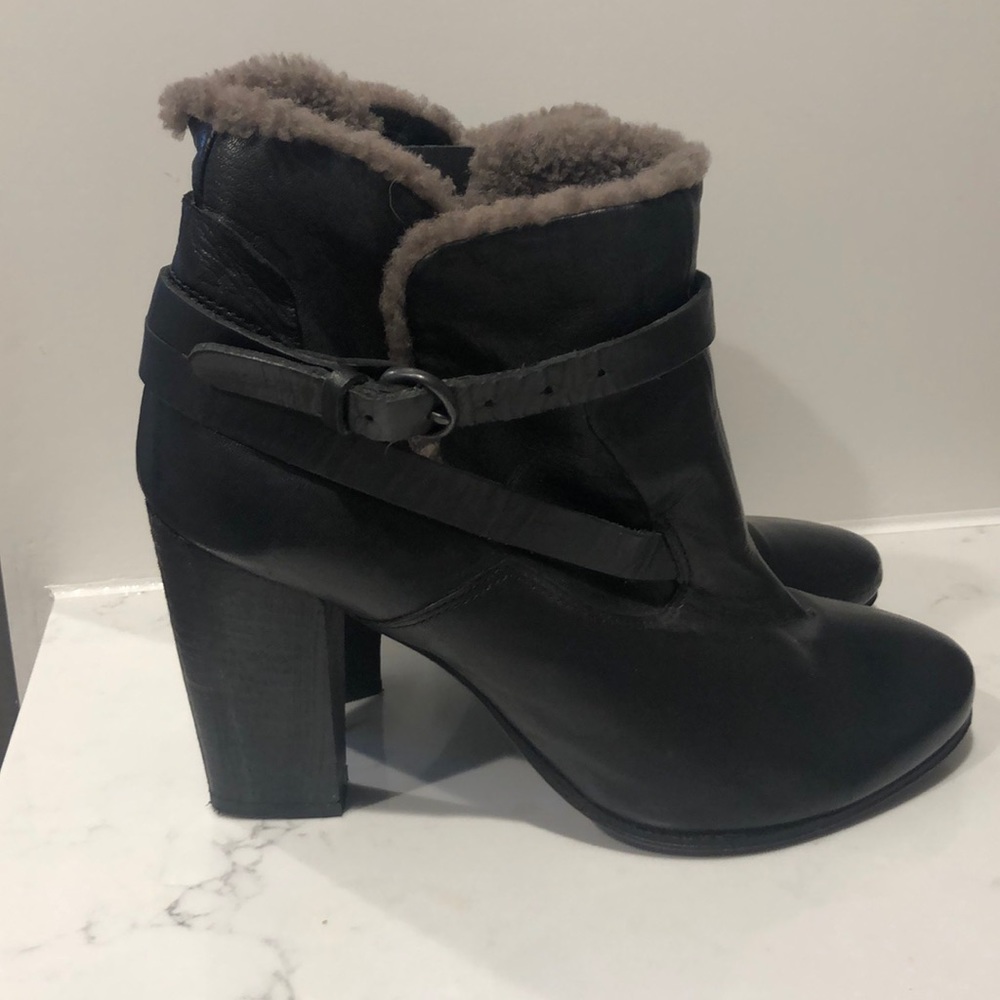 All Saints Leather Booties with Faux Lining